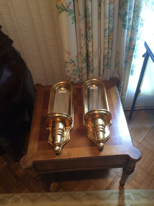                   Brass wall sconces