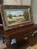     Wall mount console; bluebonnet art - Jo Rowland