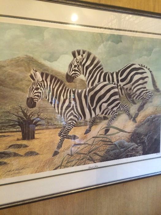         John A Ruthven framed Safari Series zebras