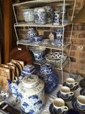                   Many blue & white items