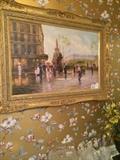 E.J. Cygne French 20th Century oil on canvas 24 x 36 "Place Rochefouldt"