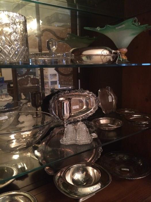 Great collection of silver and silver plate serving pieces