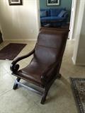 Leather lounge chair. 