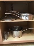 Calphalon stainless steel pots and pans. 