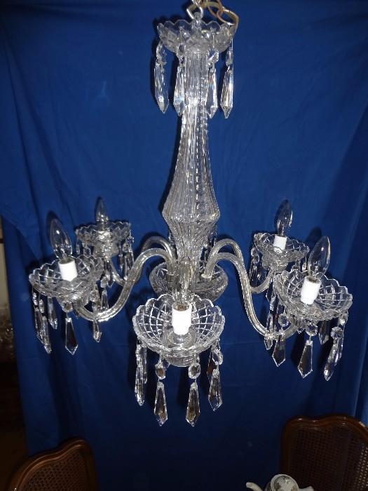 Six Arm Waterford Chandelier
