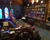 Unfortunately, the chesterfield sofa and the library table are not for sale. The family is unable to remove these until a later date. Everything else here IS for sale. 