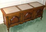 Italian marble top triple low credenza