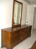Dresser with attached beveled mirror by Century