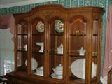 7’ tall lighted china cabinet with beveled glass doors