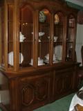 7' tall lighted china cabinet with beveled glass doors