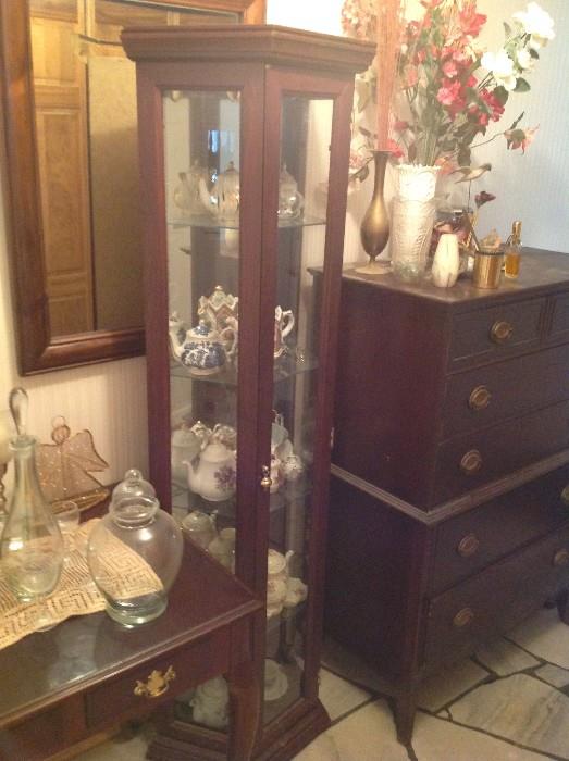 Glass Curio Cabinet $ 100.00