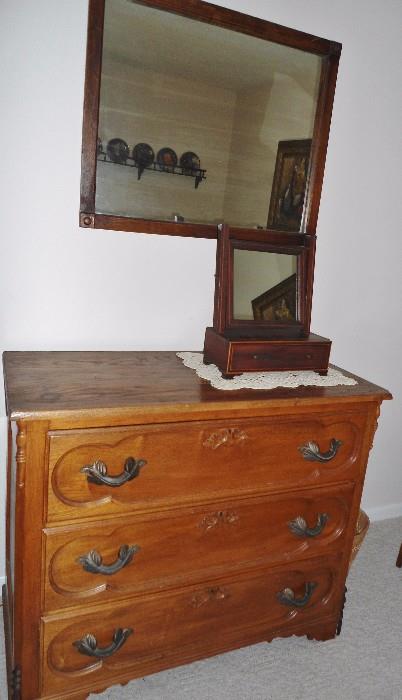 Antique Chest and Mirror