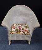 www.CTOnlineAuctions.com/SandhillsNC                     Small White Wicker Rocking Chair
