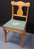 www.CTOnlineAuctions.com/SandhillsNC                     Wooden Chair with Cross Stitch Seat