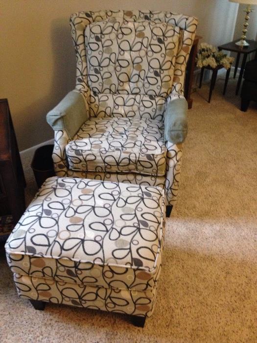 Chair and ottoman from Art Van.