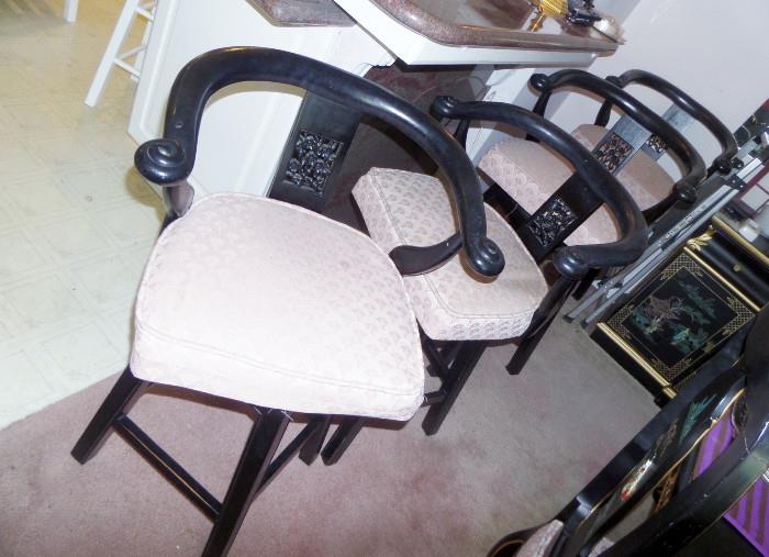 set of 4 Asian inspired bar stools