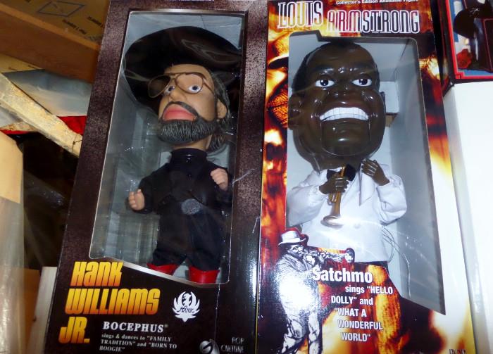 Hank Williams and Satchmo dolls