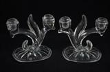 T_74.JPG	Pair of Glass Organic Shaped Candelabras
Condition: Very Good
Shipping: Yes
Size: 5"