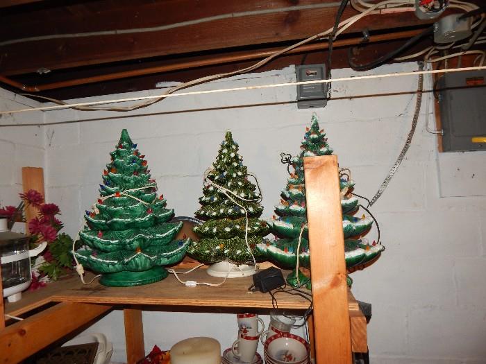 Large ceramic Christmas trees