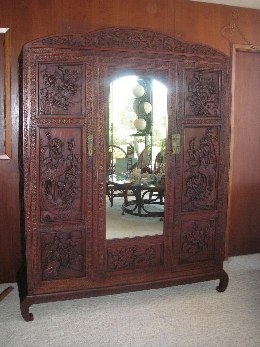 Antique carved Armoire