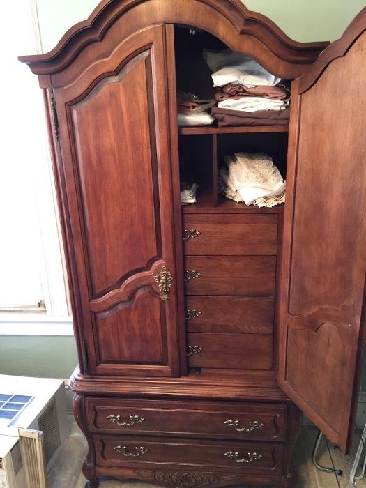 Large Tall Cherry Bedroom Armoire $350.00  Beautiful construction and perfect condition, part of the set but sold separately.