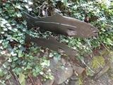 Steel salmon yard art