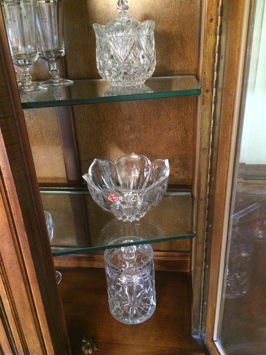 Crystal and china cabinet detail