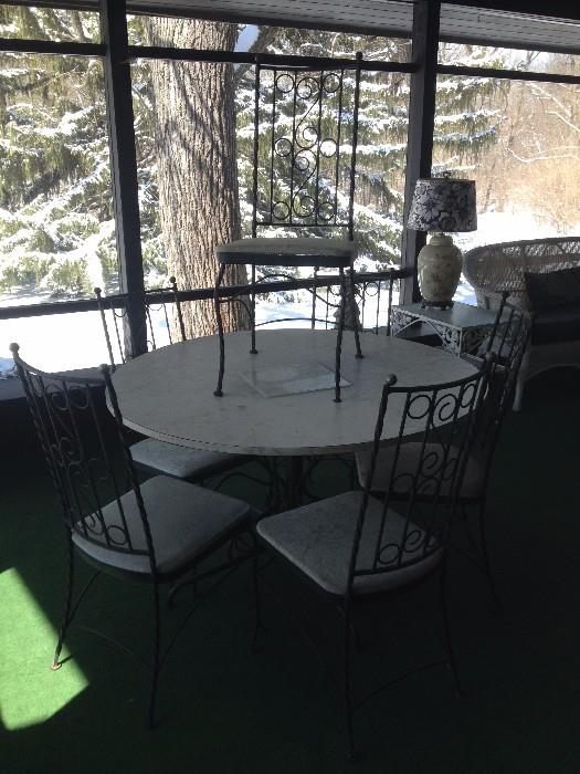 wrought iron patio set w/ 6 chairs
