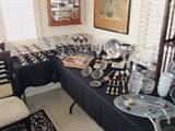 Very nice glass, crystal and silver entertaining pieces.