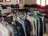 Tons of nice ladies clothing. Linens and towels.