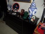 Black lacquer lo-boy dresser in great shape.