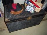 Vintage large wicker trunk.