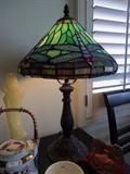 Beautiful stained glass firefly lamp.