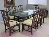 Glass top table and 6 chairs