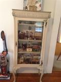 Antique Vitrene: painted finish & original hardware-unidentified maker....Packed with VIntage Doll House Furniture.......