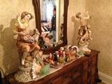 Perfumes, dresser set, Bedroom Furniture and original very good condition porcelain imported, hand- painted Figurines