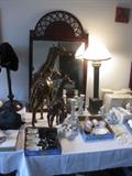 Mirror - lamps - giraffes - Precious Moments etc 