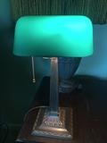 antique Emeralite banker's lamp