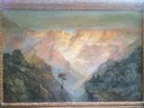 Oil painting by renowned landscape painter Lucien Whiting Powell - he studied with Thomas Moran. The painting itself measures 24" by 36" - framed in period frame.