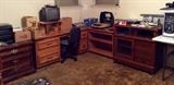 Desks, T.V., Cabinet