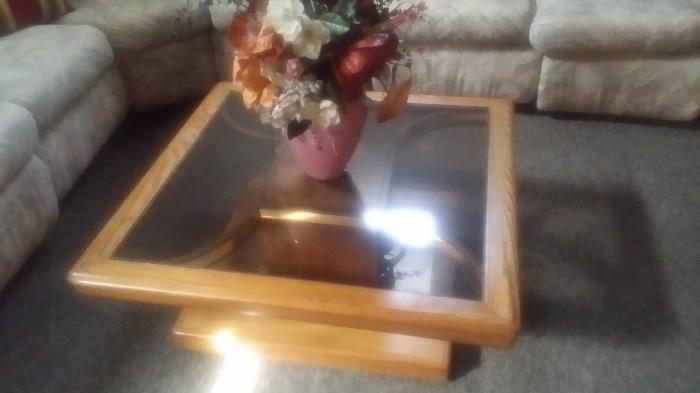 Sofa Table and Coffee Table:  Wood & Glass