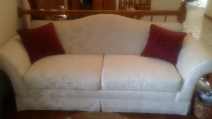 Sofa & Chair: White with pattern design (like-new) 