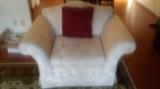 Sofa & Chair: White with pattern design (like-new)