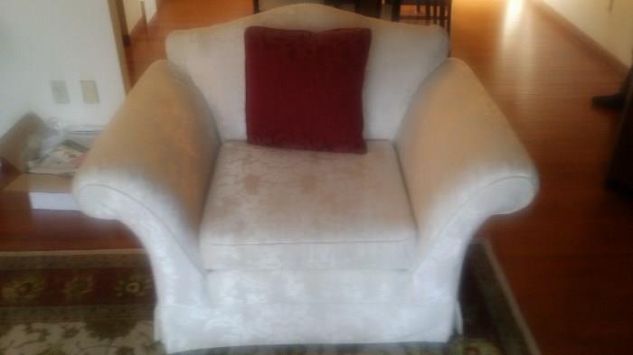Sofa & Chair: White with pattern design (like-new) 