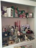 Large selection of holiday ceramic houses, only a few shown here, and high end home decorations. 