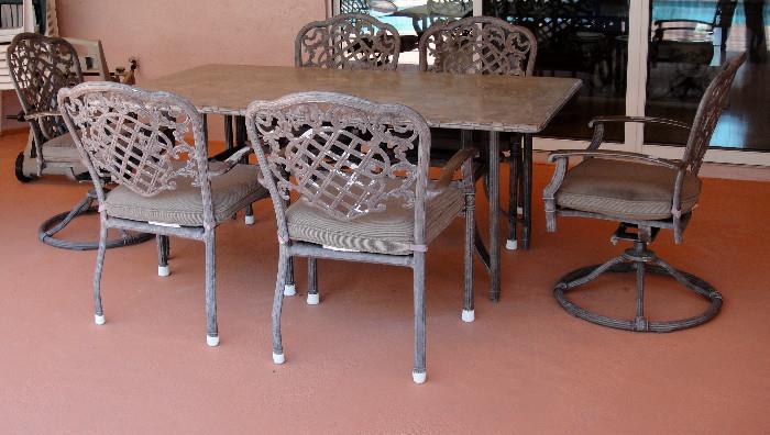Like new slate top 6 chairs $475 pd $1900