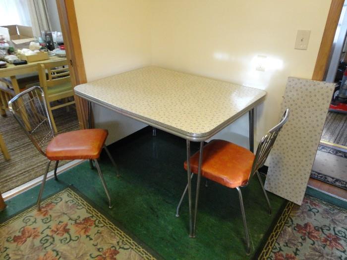 Fabulous 1950's Chrome and Laminate Kitchen Table and Chairs