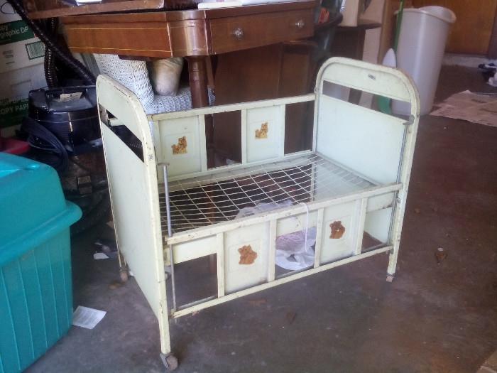 Small metal doll bed