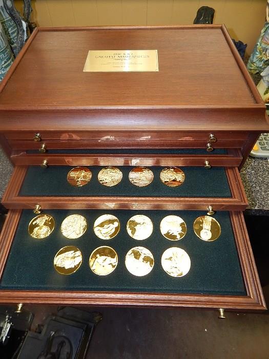 100 greatest masterpieces Coins in Sterling silver with 24kt gold plated