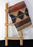 Decorative Log Pole Ladder with Native American Runner